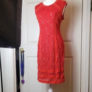 "MAKE OFFER"  Candalete Red Sleeveless Sheath Mini Dress